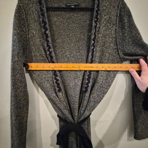 Banana Republic Gray Tulle Whimsigoth Cottagecore Horror Protag Babydoll Cardi M - Picture 12 of 13